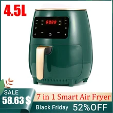 

1400W 4.5L Air Fryer Oil free Health Fryer Cooker 110V/220V Multifunction Smart Touch LCD Deep Airfryer French fries Pizza Fryer