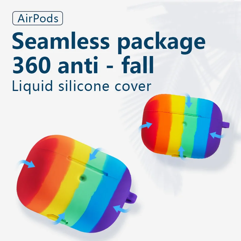 Радужные цвета для airpod 3 Air Pods Pro Наушники Аксессуары кожа apple Airpods Чехол Bluetooth чехол