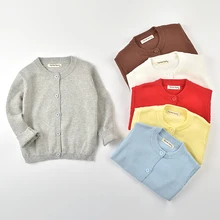 Осенне-зимняя детская одежда, 21 Цвет хлопковый свитер для мальчиков и девочек Вязаный Кардиган, Свитер весенняя одежда для малышей