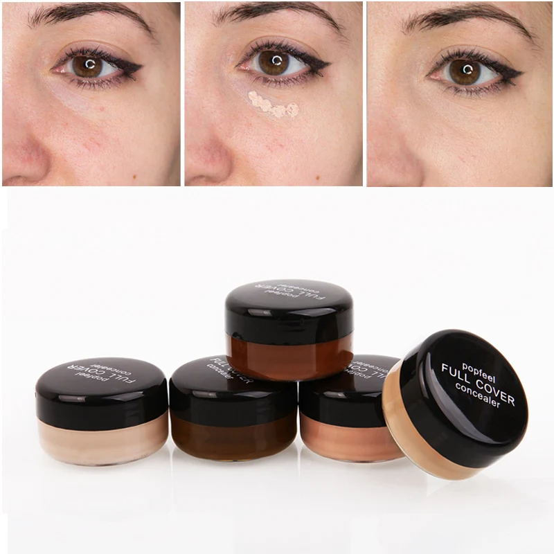 Concealer Foundation Cream Makeup Base Professional Full Coverage Freckles Cover Acne Spots and Dark Circles Facial Makeup