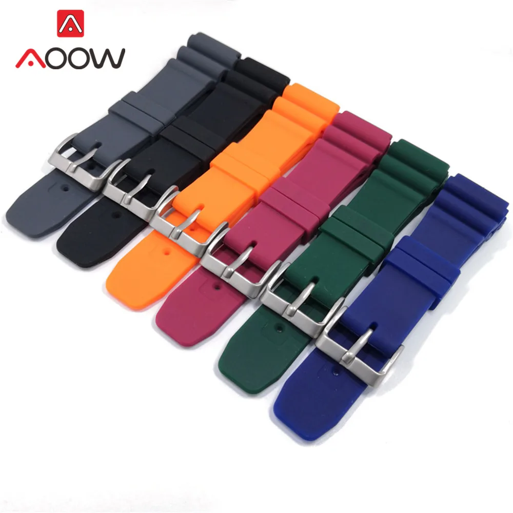 

22mm Soft Sport Silicone Watchband Colorful Rubber High Quality Waterproof Women Men Replacement Bracelet Band Strap Accessories