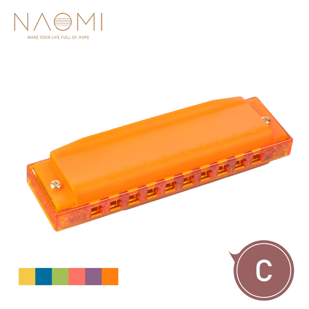 

Naomi Orange color harmonica comb melodica C tune Plastic 10 holes harmonica Five colors to choose from