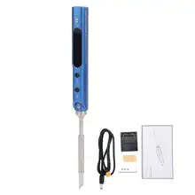 60W Saldatura Elettrica Ferro Set Mini Digital Display Temperatura Regolabile Saldatura kit di Ferro Blu Strumenti di Riparazione di Saldatura SQ-001