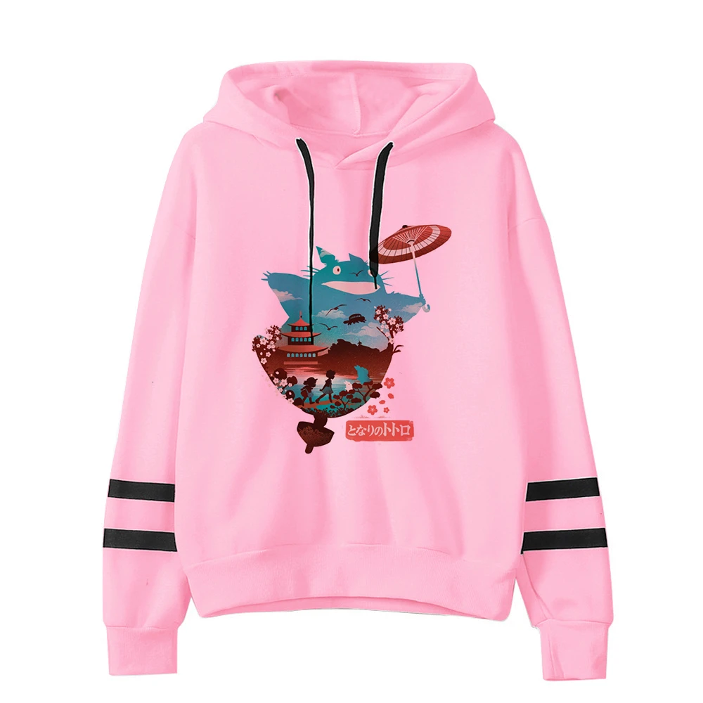 Totoro Spirit Out толстовка женская забавная японская мультяшная Розовая Толстовка каваи Харадзюку капюшон уличная женская одежда - Цвет: 22
