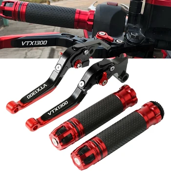 

Motorcycle Brake Clutch Lever Extendable+Handle Grips Handlebar For HONDA VTX1300 VTX 1300 2003-2008 2004 2005 2006 2007