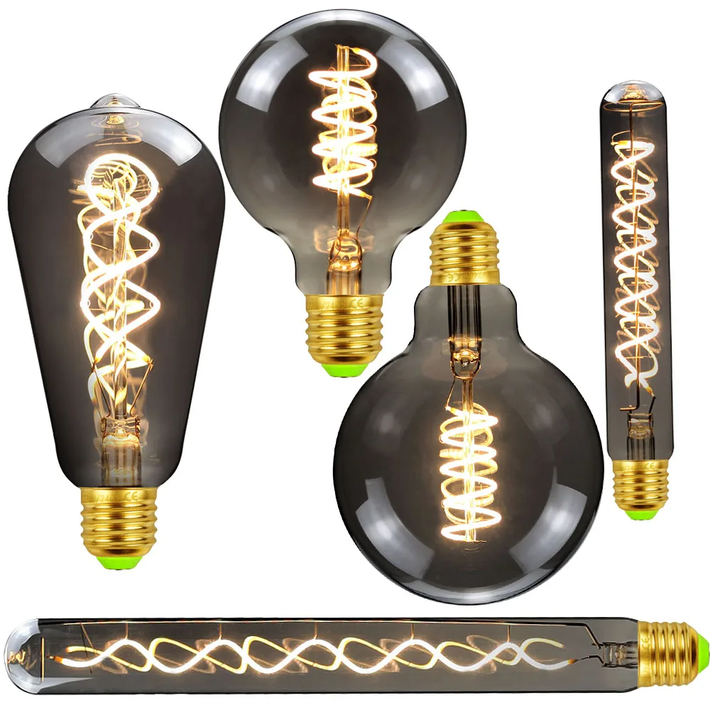 

TIANFAN Edison Led Light Bulb Home Night Lights Vintage Smoke Led Light Bulb 220V E27 Light Lamp 2700K 4W