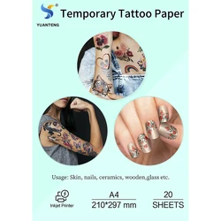 (20sets/lot) Custom A4 Skin Temporary Tattoo Transfer Sheet Inkjet Printing Paper for Adult Children DIY Body Art Dropshipping