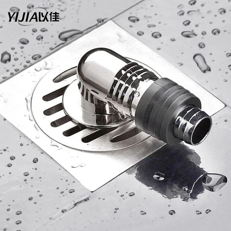 

15*15cm large displacement thickened anti-overflow bathroom stainless steel floor drain with Washing machine adapters