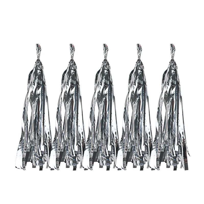 1set silver tassel Счастливый год украшение Штатив для фотостудии золотые черные бумажные гирлянды реквизит для фотографий Globos новогодние вечерние принадлежности - Цвет: 1set silver tassel