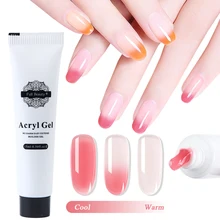 15ml Acrylic Thermo Changing Poly Gel For Nail Art Extensions Quick Building LED Clear UV Gel Polish Nail Manicure Tool LA1522