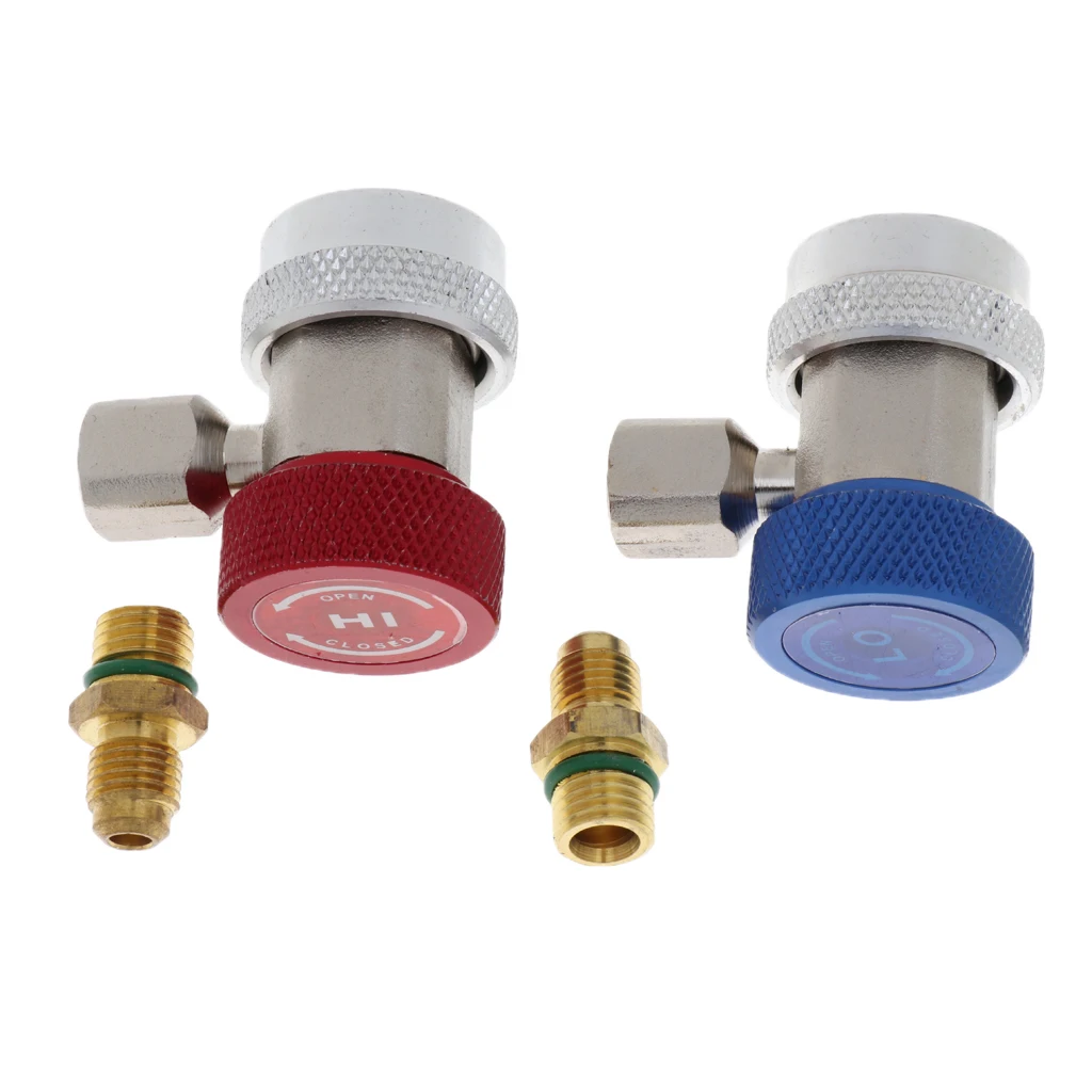 2Pcs R134a Air-Condition Extractor A/C Manifold Gauge Low/High 1/4
