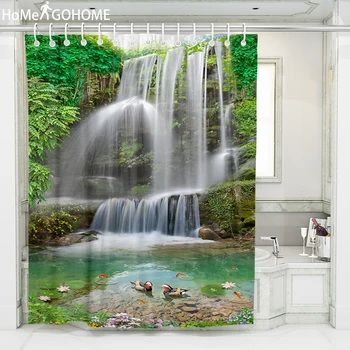 

Waterproof Shower Curtain With Hooks 3D Landscape Painting Printing Shower Curtain Boho Bathroom Bath Curtains Screen 180*200cm