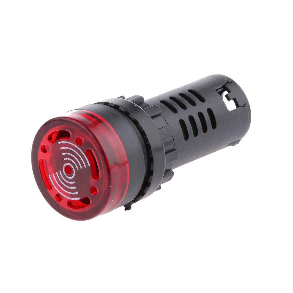 Panel Mount AD16-22SM Flash Red LED Alarm Indicator Light Signal Lamp Flash Buzzer DC 12V 22mm