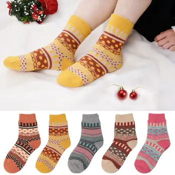 

5 Pairs Casual Women Socks Winter Cotton Warm Harajuku Colorful Girls Socks Women Streetwear Crew Socks