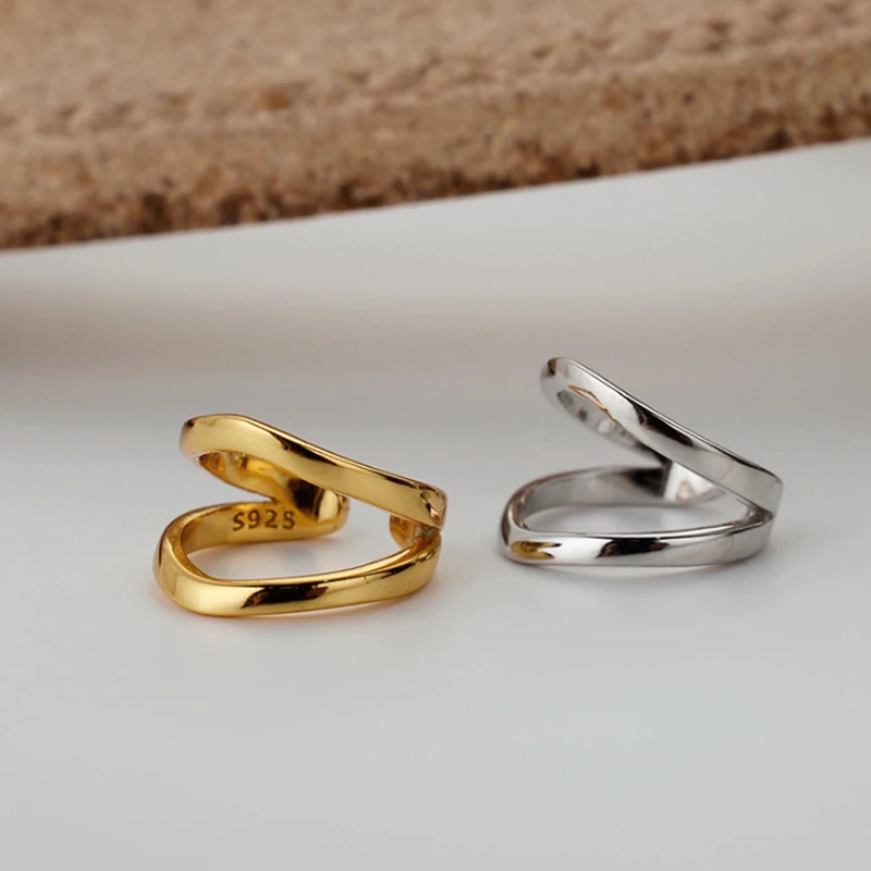 Ear Clip Earrings Clip Earrings Ear Clip Ear Accessories 1PC INS Style Simple S925 Sterling Silver Double-Layer Open Geometric Ear Clip Without Pierced Silver 925 Jewelry