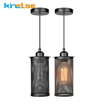 

Vintage Loft LED Pendant Light Retro E27 Industrial Metal Mesh Net Hanging Lamp Porch Aisle Bar Living Dining Room Decor Fixture