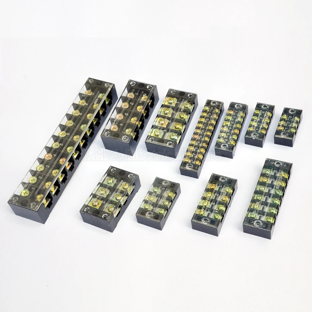 

1Pcs TB-1503 TB-1506 TB-1510 TB-2503 TB-2506 TB-2510 TB-2512 TB-2520 600V Terminal Block Dual Row Connector/Cable Connector/Wire