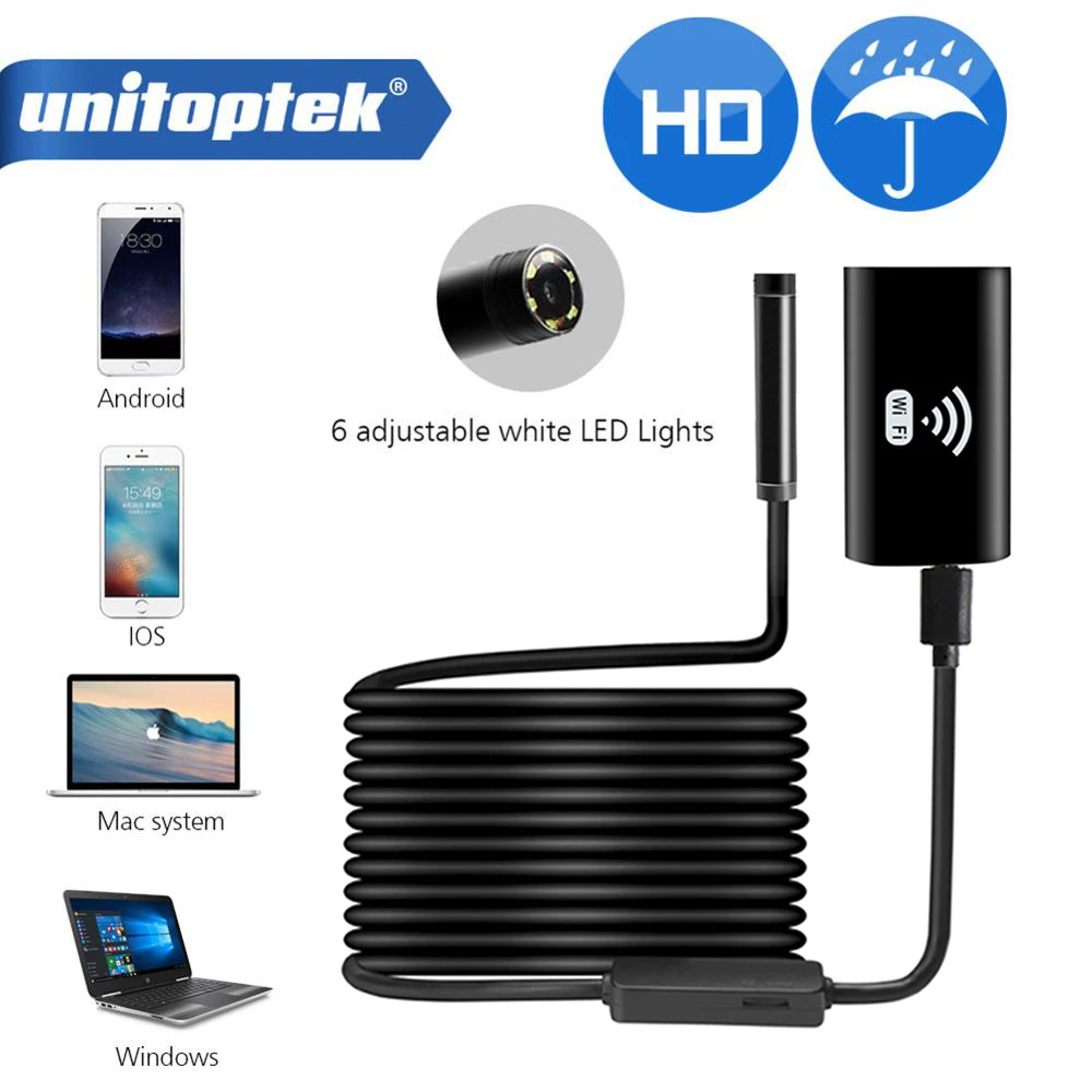 Wifi Endoscope Camera 720P Waterproof Mini Borescope Camera Semi Rigid Hard Tube and Soft Wire 1M 2M 5M Cable iOS Android iPhone