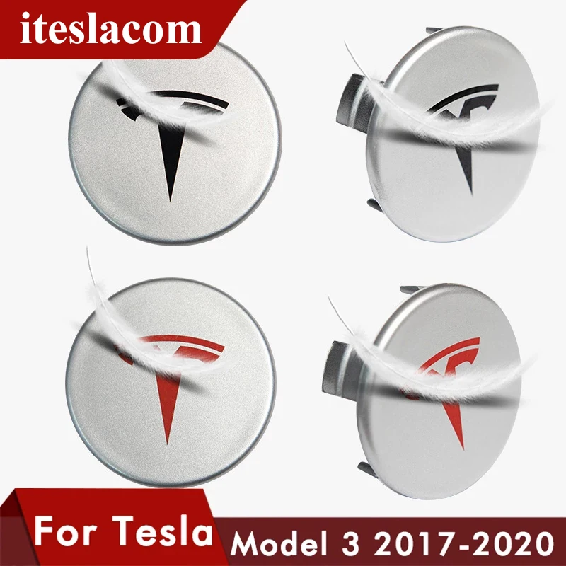 

4pcs Wheel Hub Center Cap Cover For Tesla Model 3/X/S Hubcaps Rims Logo Label Emblems Badge Caps Car Styling Accessories