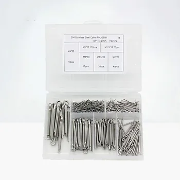 

275Pcs 304 Stainless Steel box Cotter Pin Set 5.0*50 4.0*35 3.0*30 2.0*20 2.5*25 1.0*16 Hardware Assortment Box