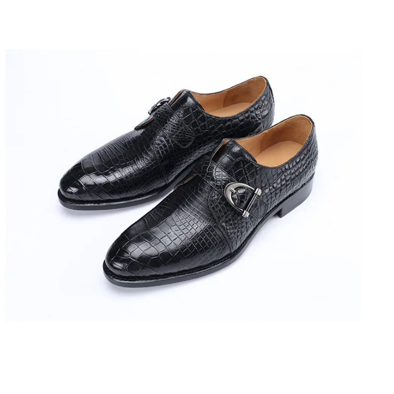 hujingsha crocodile leather men shoes  men'shoes Korean version  Men's dress shoes leather shoes