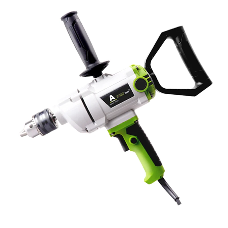 1100W High Power Aircraft Drill Industrial Grade Hand Drill Electric Cement Paint Mixing Rod Putty Powder Hit Aircraft