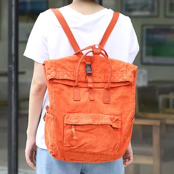 

Large-capacity backpack vintage washed canvas tote casual art backpack for women BM01-BP-sxfbys