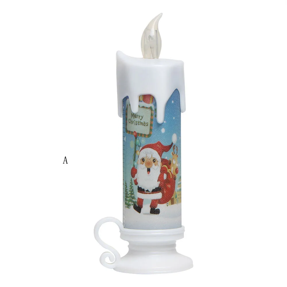 Рождественская свеча электронный светодиодный новогодний красочный романтический светильник вечерние украшения# R15