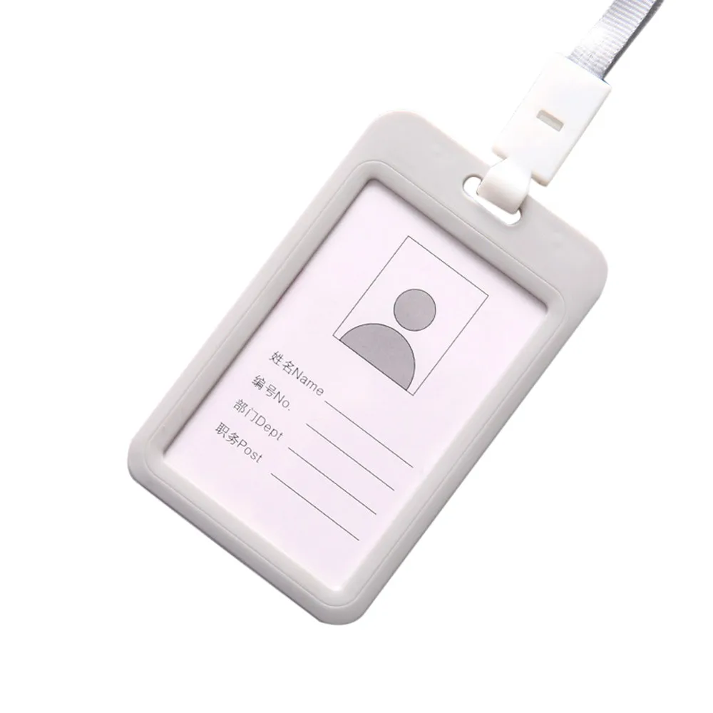 Портативный цветной пластиковый держатель для карт с именем, ремешок на шею, удобные аксессуары для офиса, школьные принадлежности