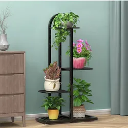 Support de plantes en fer à 4 niveaux, support de fleurs, support de pots de fleurs, étagères, support de jardinière, organisateur de stockage, affichage pour balcon de jardin intérieur 