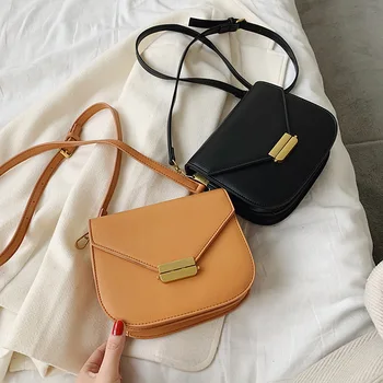 

2020 Spring New Handbags Fashion Latch Saddle Bag Piece over-the-Shoulder Bag