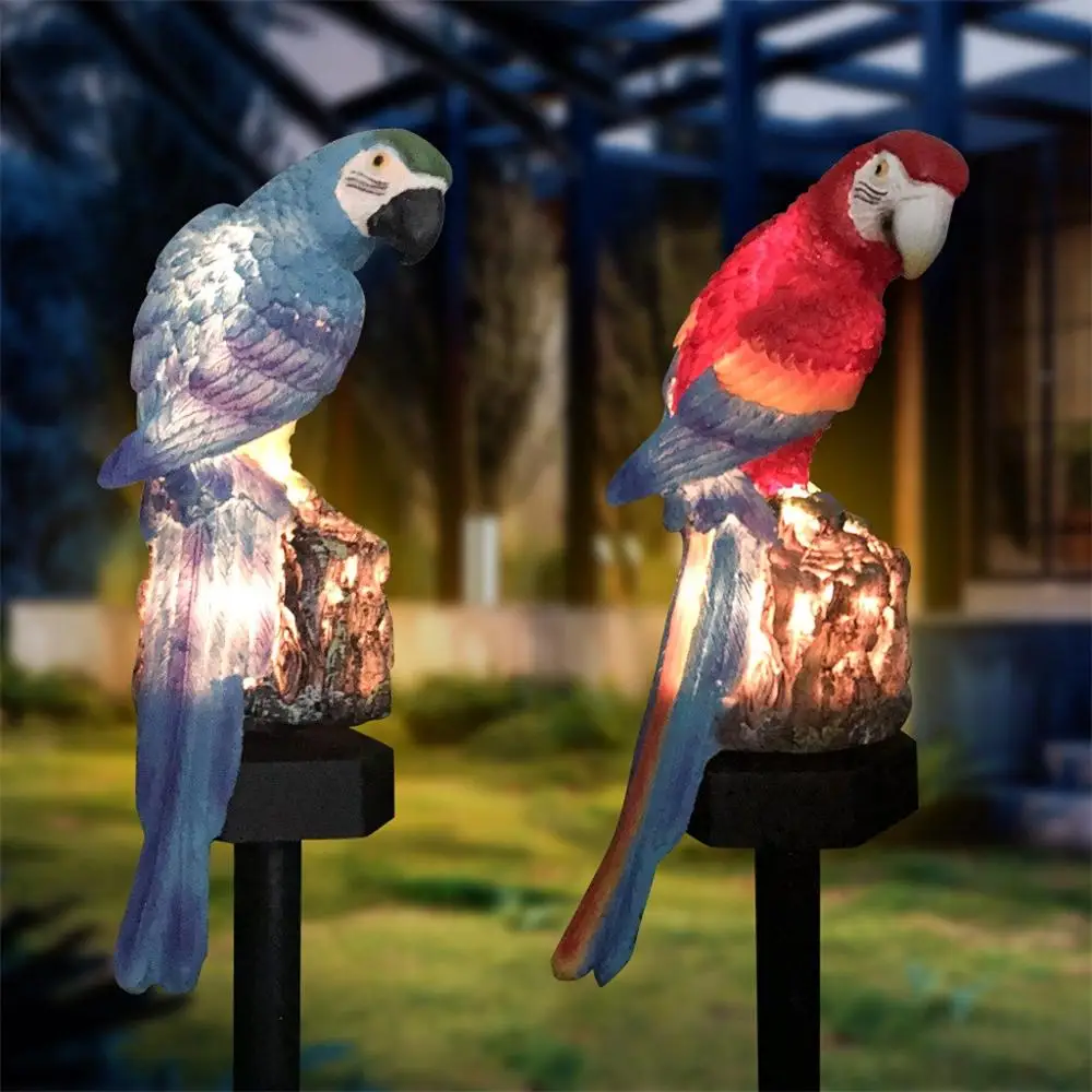 

IP65 Waterproof Solar Parrot Inserting Ground Landscape Light Resin Crafts Garden Placement Light Home Garden Decor