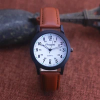 Chaoyada Fashion Men Boys Leather Strap 24 Hours Quartz Wristwatch Students Kids Learning Time High Quality Electric Watches 2