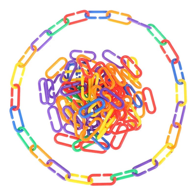 100PCS/lot Plastic Parrot Toys C-clips Hooks Chain C-links Sugar Glider Rat Parrot Bird Toy Parts Parakeet Bird Accessories