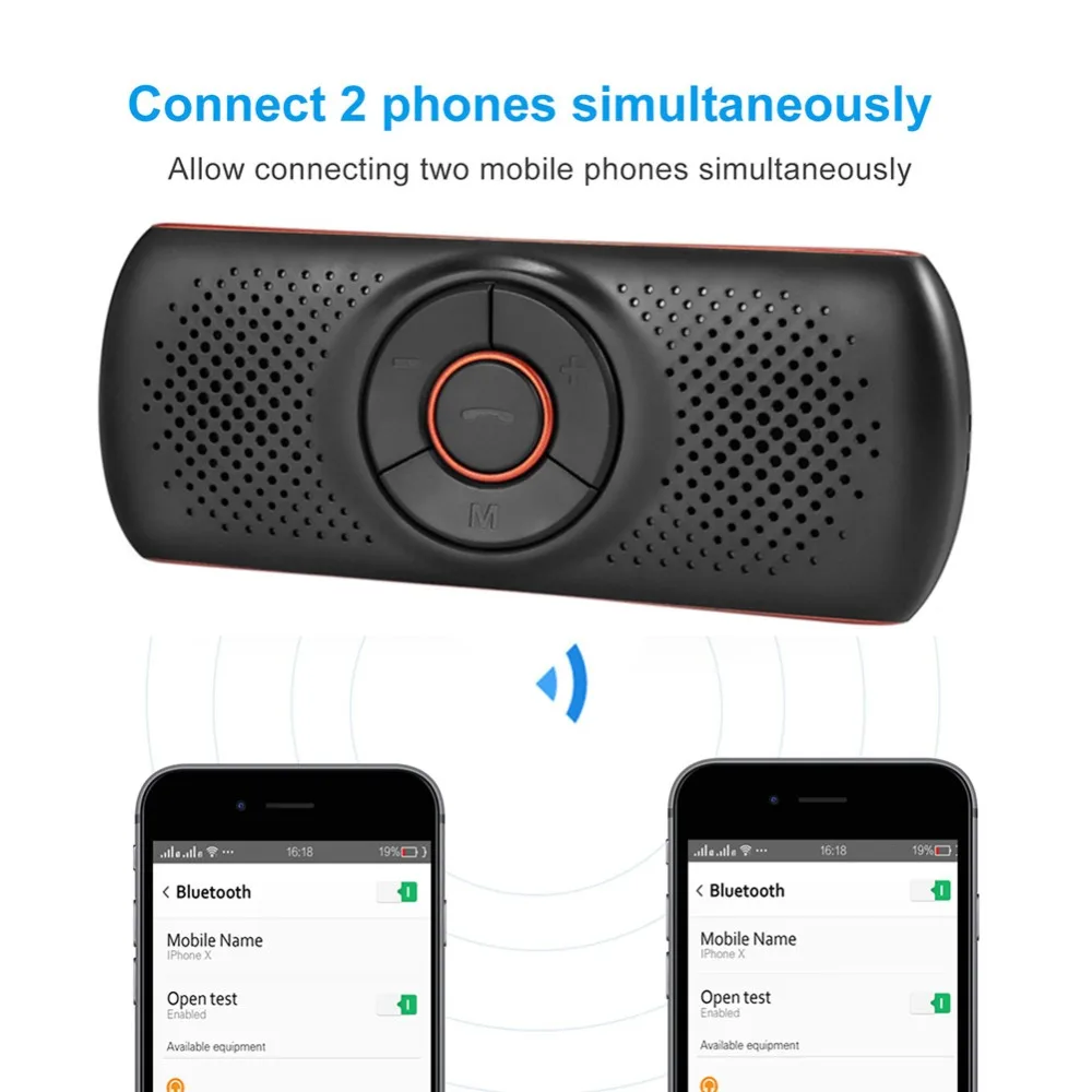 Многофункциональный bluetooth-динамик для телефона, поддержка Bluetooth 4,2 EDR для SIRI, автомобильный комплект громкой связи, адаптер для MP3-плеера