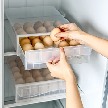 

30/60 Grid Large Capacity Egg Holder for Refrigerator Household Egg Fresh Storage Box for Fridge Egg Storage Container _