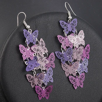 

Women Unique temperament Butterfly Dangle Drop Earring Ear Hook Party Jewelry for lady birthday best gift accessories decoration