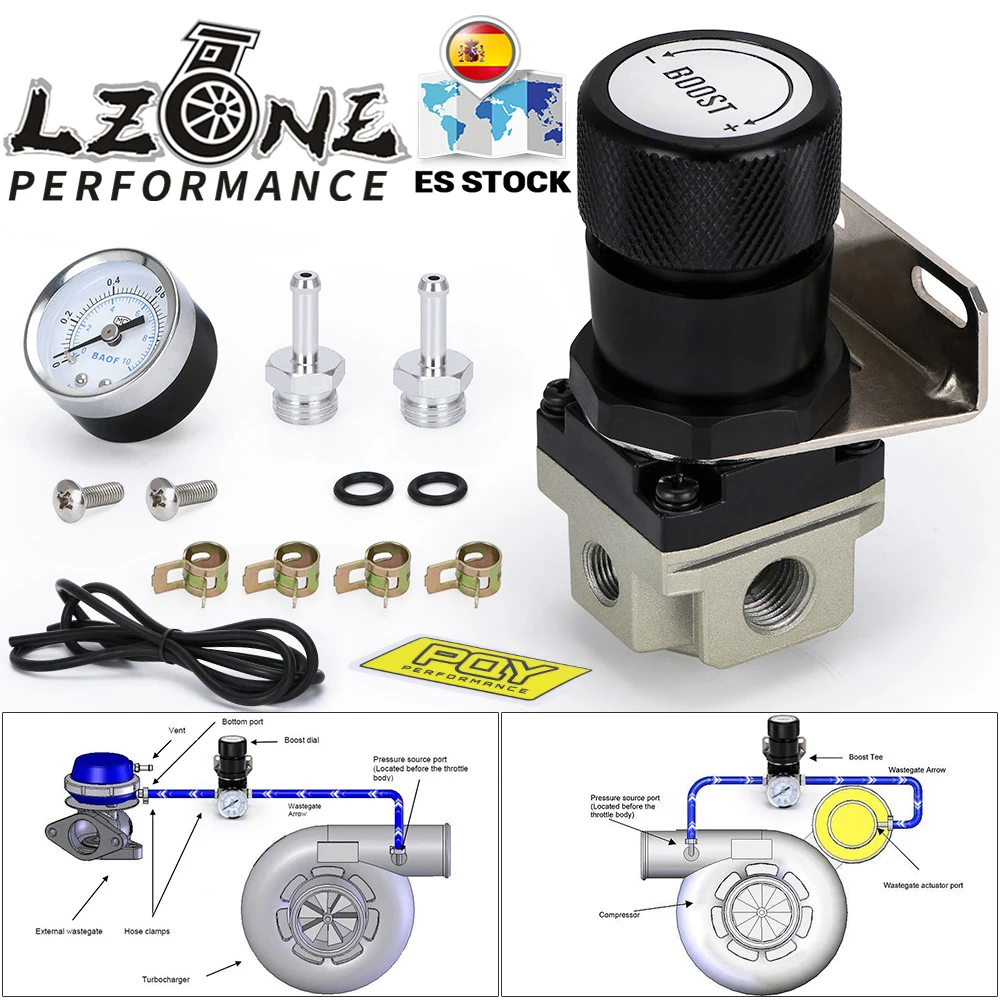 LZONE T2 UNIVERSAL ADJUSTABLE MANUAL GAUGE TURBO BOOST CONTROLLER 1 150