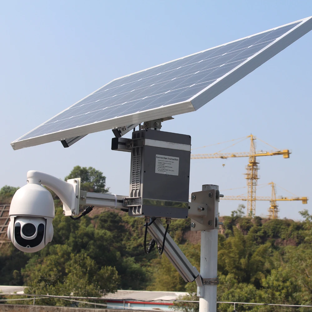 100W solar power camera 4G GSM sim card slot wireless wifi ip ptz 1080P sony cmos outdoor security cctv with 128G recording card