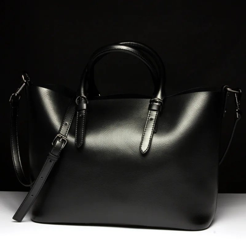 DIENQI сумка из натуральной кожи, женская сумка на плечо, высокое качество, большая сумка-мессенджер через плечо, Женская Большая Сумка-тоут, женские ручные сумки - Цвет: black and red