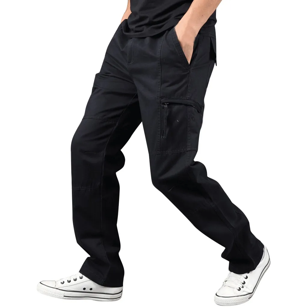 pantalones hombre Men's Summer Outdoor Overalls Straight Sports Pants With Multi-Pocket Plus Size спортивные штаны мужские#30
