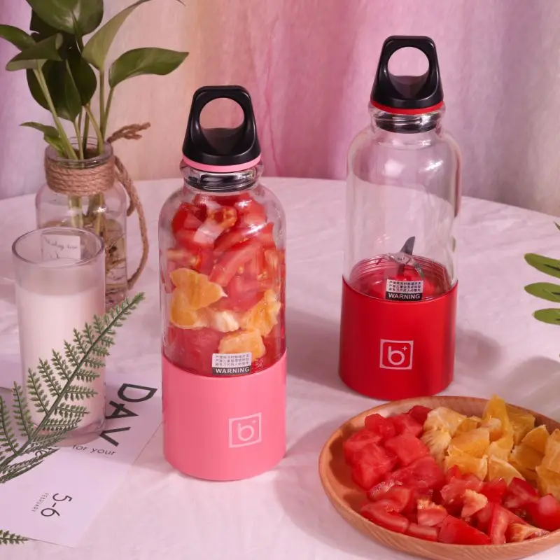 

Portable Blender Juicer Machine Mixer Electric Mini Usb Food Processor Juicer Smoothie Blender Cup Maker Juice 2 Blade 500ml