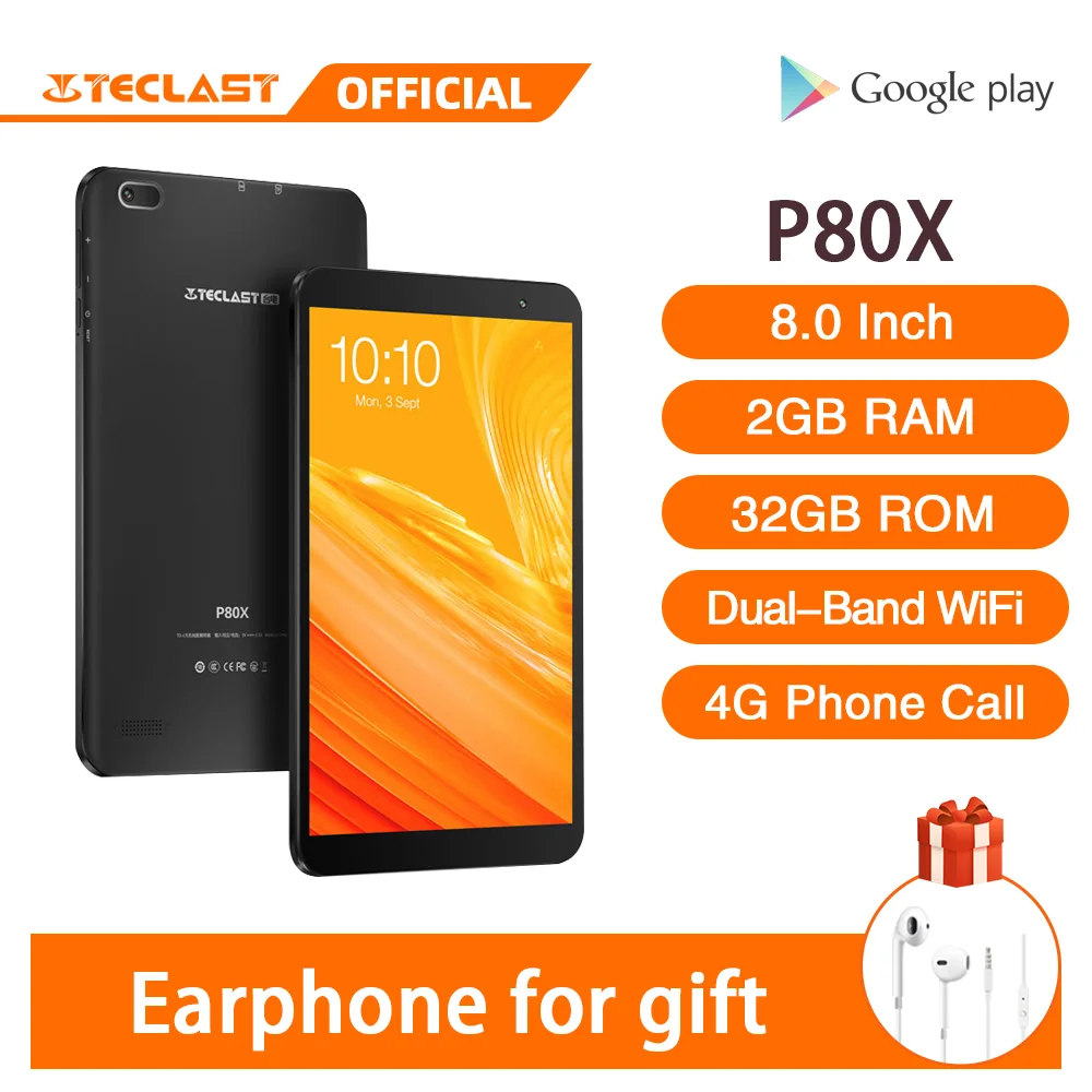 Teclast-Tableta Phablet con Android 9,0, 4G, 8 pulgadas, 1280x800, SC9863A, Octa Core, 2GB RAM, 32GB ROM, GPS, cámara Dual