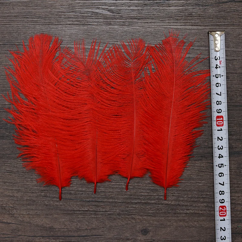 50 шт./лот 15-20 см дешевые белые страусиные перья для рукоделия, рукоделия, украшения для свадебной вечеринки, аксессуары, свадебное украшение - Цвет: red