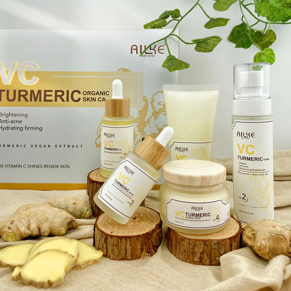 AILKE Radiant Glow Organic Skin Care Set with Turmeric & Vitamin C