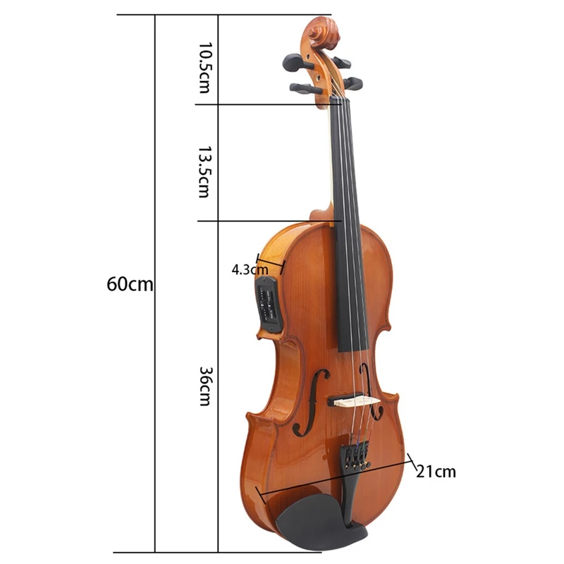 AV-E03 4/4 полный Размеры электроакустических эквалайзер скрипка комплект твердая матовая отделка ели уход за кожей лица доска 4-стринг со Чехол канифоль кабель