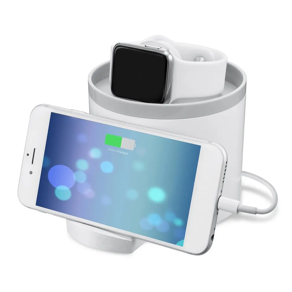 Многофункциональная зарядная док станция с двумя выходными usb портами для