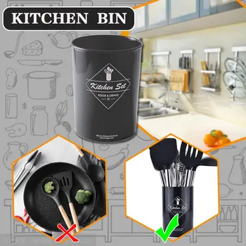 

Kitchen Cookware Storage Box Silicone Cooking Utensils Storage Practical Heat Resistant Kitchen Accessories #LR2