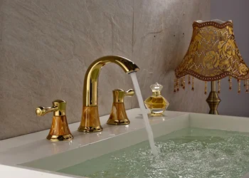 

Golden Washbasin Countertop Washbasin Washbasin Fish Bath Hot and Cold Three-piece Faucet Split Accessories