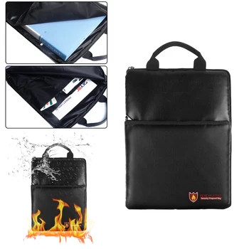 

Fireproof/Waterproof Document File Bag Large Capacity Handbag Organizer Holder Safe Storage